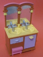 Fisher Price Loving Family Dollhouse BATHROOM TWIN SINK/DRAWER/STEP STOOL 4 Baby
