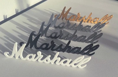 Marshall Logo Badge Lautsprecher Verstärker Schild 3 Größen und Auswahl aus 5 Farben