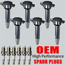 6X OEM Ignition Coils & 6X Iridium Spark Plugs For Chrysler Dodge 2.7L 3.5L 4.0L