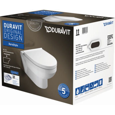 Duravit No. 1 Basic Wand-WC Set 45620900A1 weiss, mit WC-Sitz m. Absenkautomatik