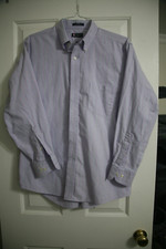 Chaps Oxford Casual Buttondown, Size 16-16.5, Light Purple, Pre-Owned