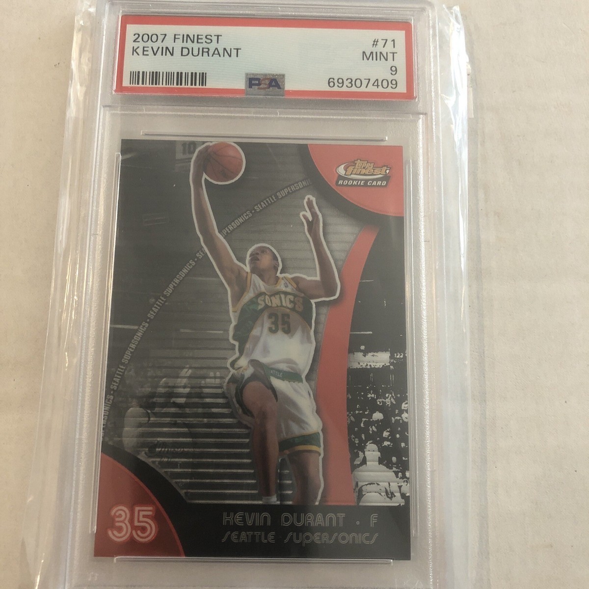 KEVIN DURANT GRADED PSA 9 MINT!! 2007-08 TOPPS FINEST ROOKIE #71 