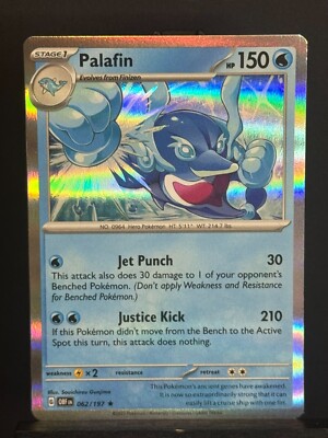 Palafin 062/197 S&V Obsidian Flames Holo Rare Prerelease Pokémon TCG