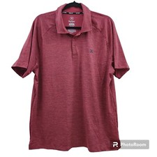 Hurley Polo Shirt Mens L Red Heather Print Casual Outdoor Golf Activewear NWT