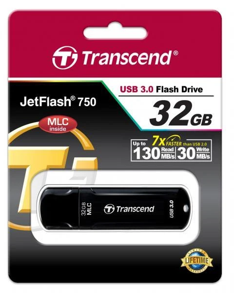 32 Go Clé USB 3.0 Super Rapide Transcend JetFlash 750 - Photo 4/4