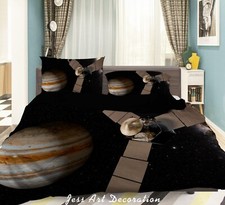 3D Space Planet Satellite Quilt Cover Set Duvet Cover Bedding Pillowcases