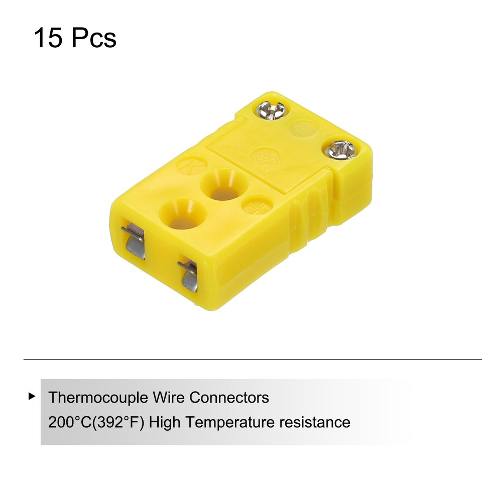 15pcs K Type Thermocouple Wire Connectors Female Plugs Adapter