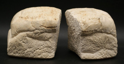Vintage Realistic Loaf of Bread Bookends Cast Plaster  Circa 1970