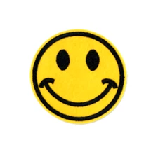 EMOJI - SMILE YELLOW FACE - Embroidered Iron-On Patch