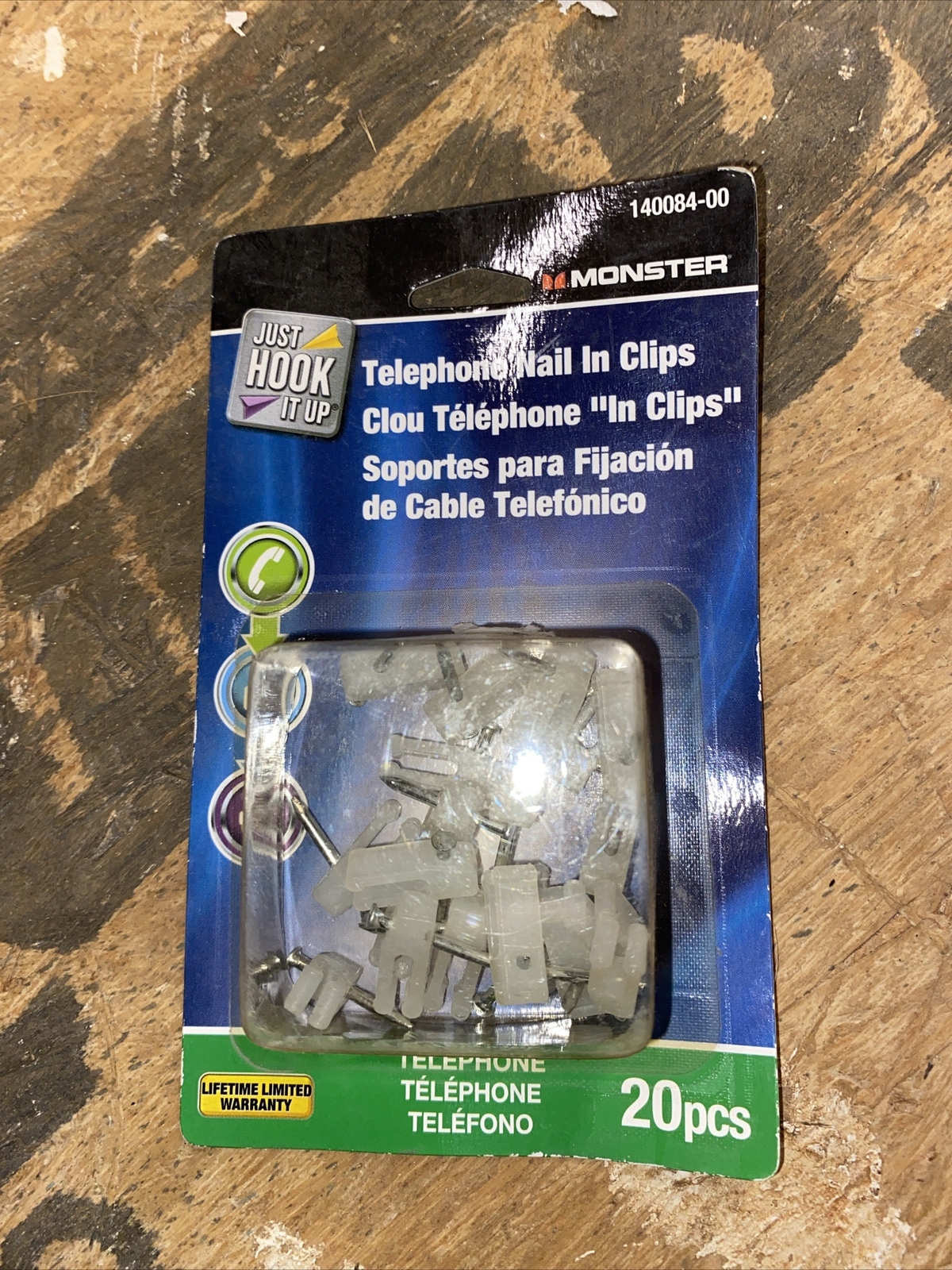 Monster 14008400 Telephone Cable Wire Nail in Clips White for sale