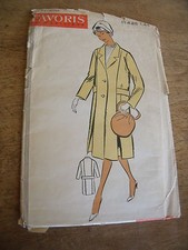 ANCIEN PATRON Favoris & Parisiens -Vintage French MANTEAU A PLI & LARGE CEINTURE