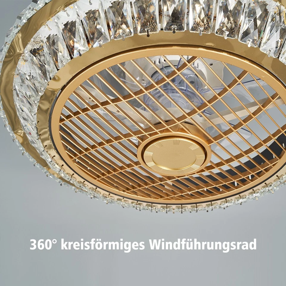 LED Ceiling Fan Light with Remote Control Dimmable Living Room Chandelier Lamp - Image 3 of 4