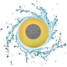 Bastex Yellow Bluetooth Shower Speaker Water Resistant Handsfree Speaker