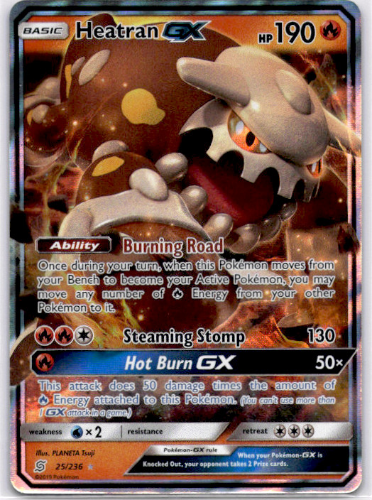 Heatran GX 25/236 SM (NM) Unified Mind Pokemon Card World Championship 2019