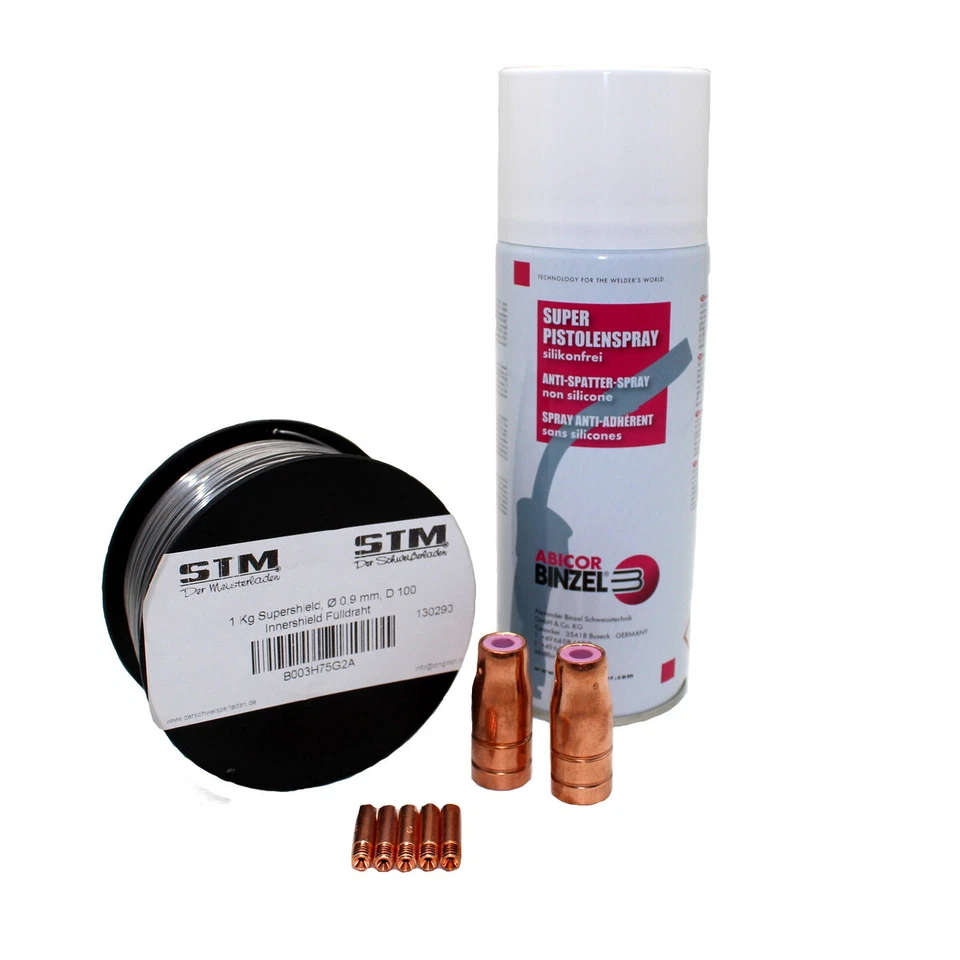 STM DER MEISTERLADEN Set Fülldraht 1 kg 0,9 mm D100 + 5x Stromdüsen 0,9mm + 2x Gasdüse + 1x Pistolens
