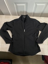 Women  s Nike Golf Jacket Therma-Fit Zip-up Performance Fleece Black Small