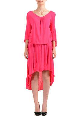 Versace Collection Women's Bright Pink Asymmetrical Shift Dress US S IT 40