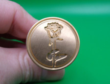 Modern Brass Wood Stem Rose with Leaves Sealing Wax Stamp Seal