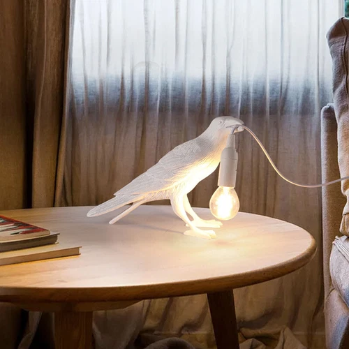 Lucky Resin Bird Crow Wall-Lamp Table Lamp Night Light Bedside Wall Plug In Lamp - Bild 20 von 24
