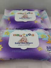 Lot of 2: Babyish Baby Wet Wipes Vitamin E  Aloe Vera 80 Wipes