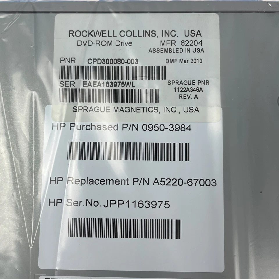 HP A5220-67003 SE SCSI-2 DVD-ROM Drive 0950-3984-A Pioneer DVD-305SKR ~NEW~ - Image 3 of 4