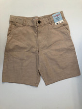 NWT Cat  Jack Boys Tan Chambray Flat Front Shorts Adjustable Waist Size 16