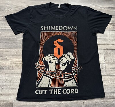 Shinedown Band Shirt Mens Size Medium Cut The Cord Tour 2015-16 Rock Black 
