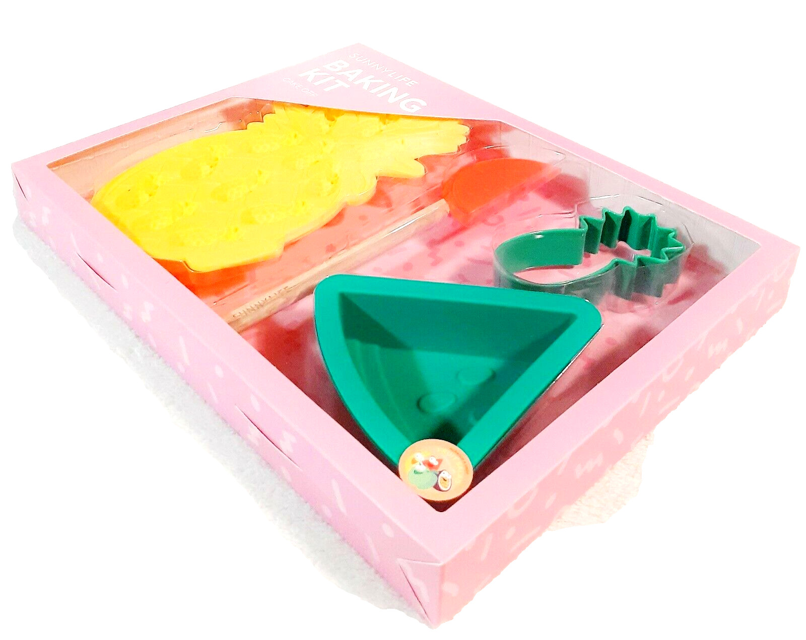 Sunnylife Fruit Salad 4 Piece Baking Kit Cupcake Mold Cookie Cutter Spatula NIB