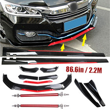 Front Bumper Lip Splitter Spoiler Side Skirt Body Kit Glossy For Honda Accord