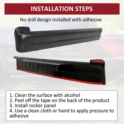 Rocker Panel Covers Protector Trim Fit For 9907 Chevy Silverado Sierra