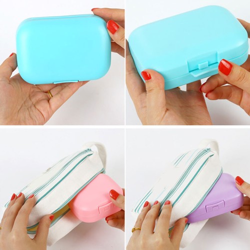 Portable Oval Soap Dish Box Case Holder Container Sealed Travel Shower Bathroom⚝ - Picture 13 of 35