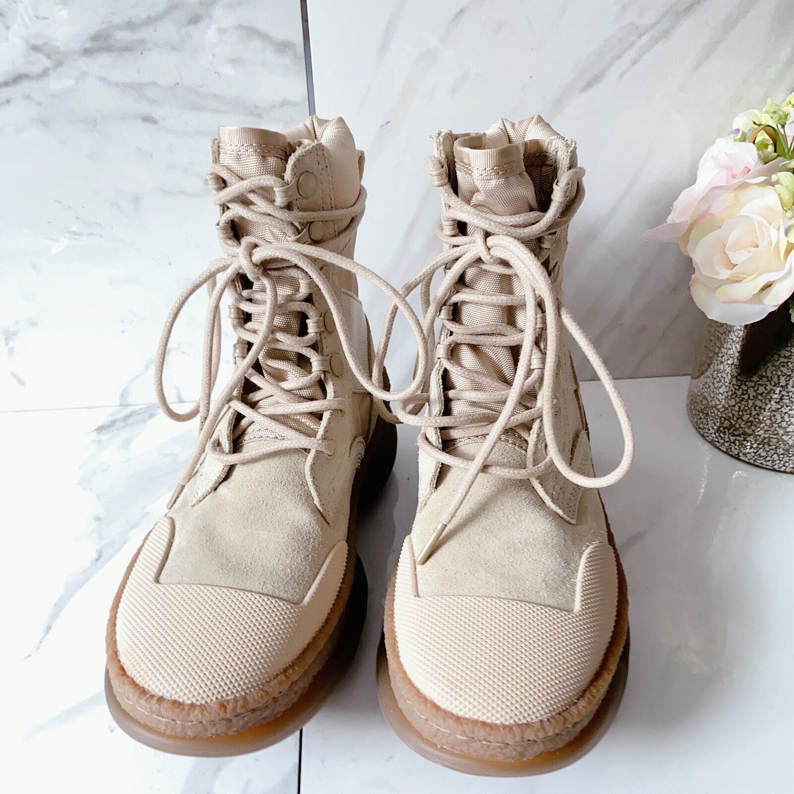 男性に人気 Alexander Mixed Wang 19ss Tan combat Tall 6 boots US 
