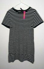 Catherine Malandrino City Stripe T-Shirt Dress, Black/White, Women's Large