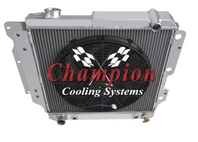 Atom Champion 2 Row Radiator W/ 16'' Fan for 1987 - 2006 Jeep Wrangler #EC2101