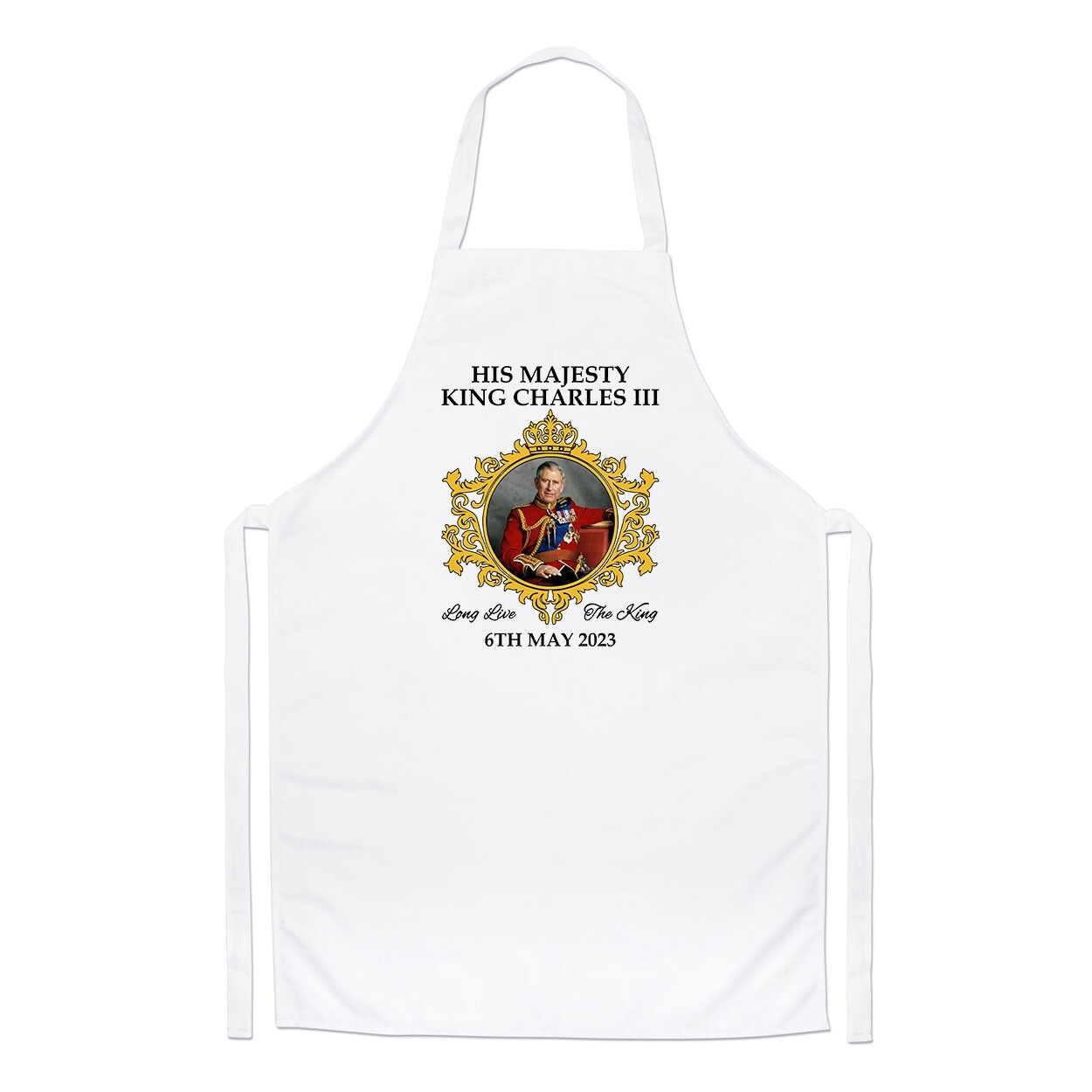 King Charles III Chefs Apron Coronation Commemorative Souvenir Gift 6th May 2023