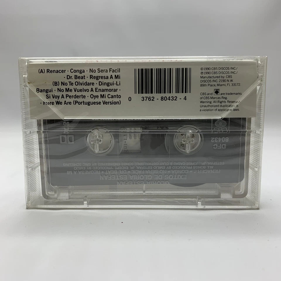 Gloria Estefan Cassette Exitos 1990 CBS with Hype Sticker Stefan Salsa Pop New - Image 2 of 3