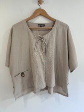 Neslay Beige Linen Blend Jacket One Size Lagenlook