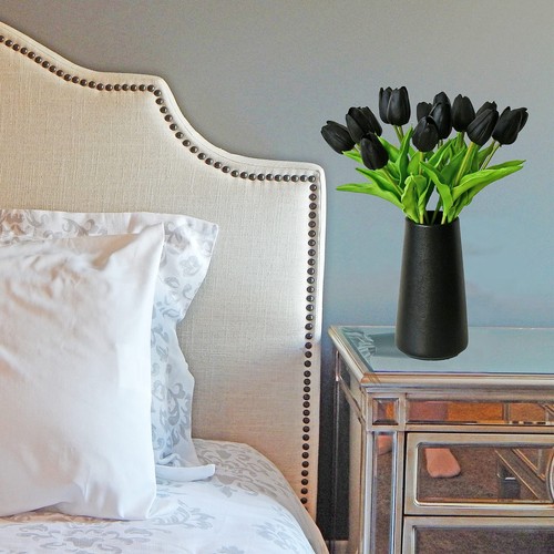 20pcs Black Artificial Tulip Silk Fake Flowers 13.5" for Mother's Day Easter ... - Picture 4 of 9
