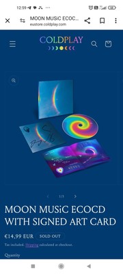 Coldplay SIGNED Moon Music CD - AUTOGRAMM signierte Kunstkarte
