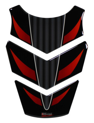 Tankpad 3D Motorrad Gel Aufkleber Racing Streifen Rot Kratzschutzfolie : Form 37