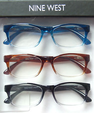 NINE WEST SET 0F 3 PAIR READING GLASSES READERS 2.00 NEW AUTHENTIC