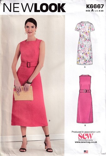 New Look Sewing Pattern K 6667 Misses Dress Size 8 10 12 14 16 18 20