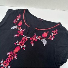 Fresh Produce Black Embroidered Cotton Dress size Small