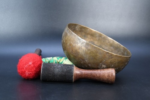 C# Note Base/Root Chakra Antique Singing Bowl Set-7.12"In-Yoga & Mediation Bowls - Picture 8 of 10