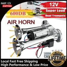 Super Loud Truck Train Horns Kit w/ Air Compressor for 12V SUV/Trucks/Cars/Boat