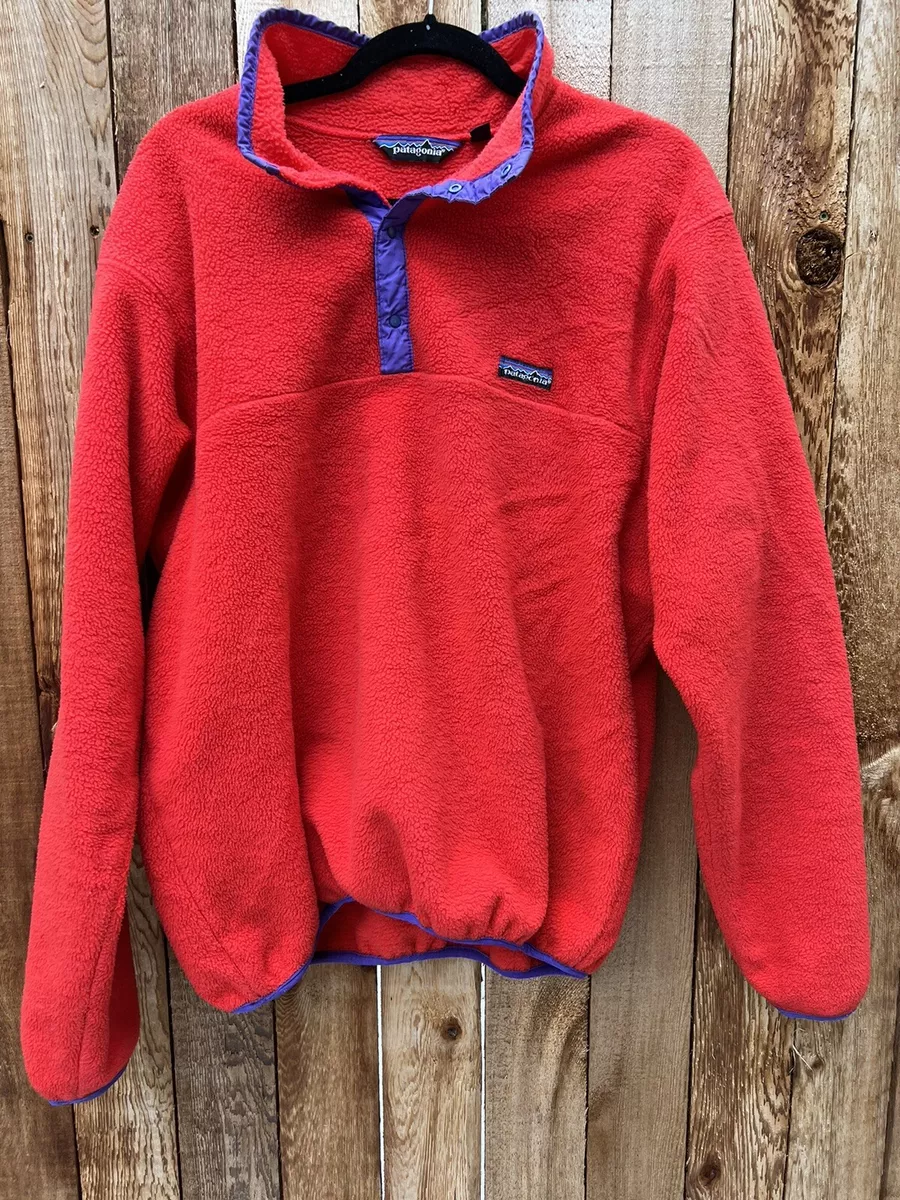 Patagonia Snap T Fleece Pullover Jacket- Made in USA - Vintage - Red -  Men's XL