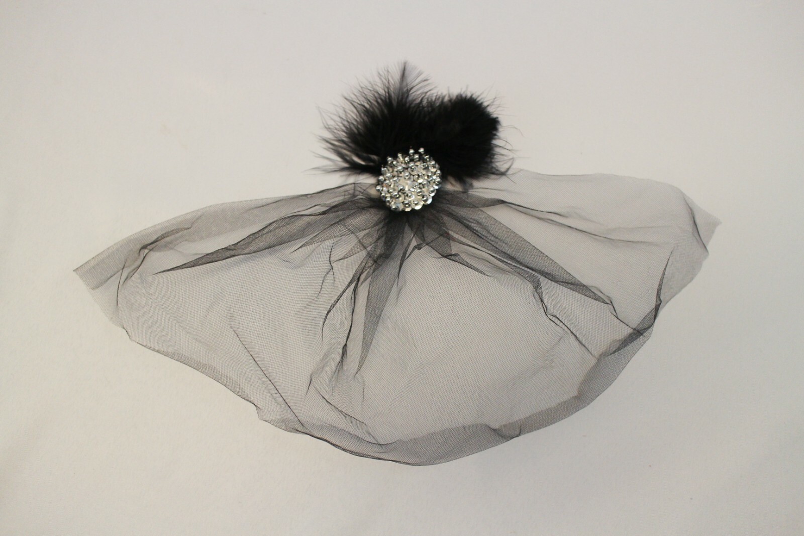 Black Goth Fascinator Bird Cage Veil