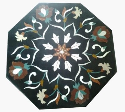 18'' Marble side table Top semi precious stones Inlay