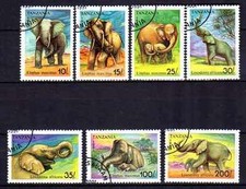 Animaux Eléphants Tanzanie 1991 (49) Yvert 796 à 802 oblitérés