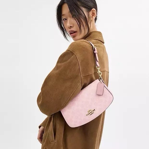 NWT Limited Coach Andrea Shoulder Bag In Signature Canvas CV973 In